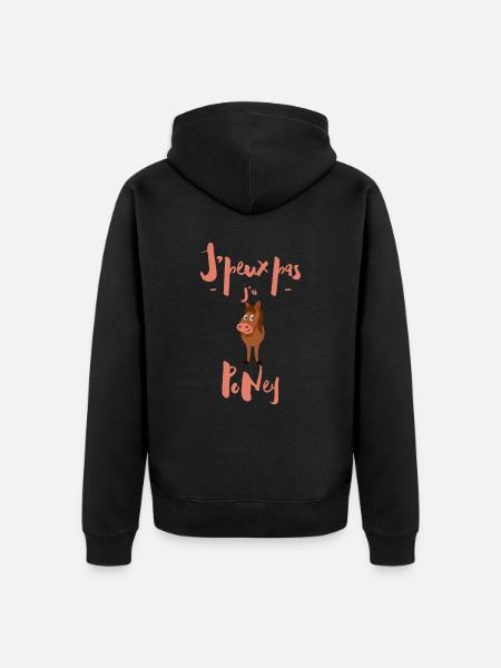 I can't I have PoNey - Unisex Premium Organic Zip Hoodie - black