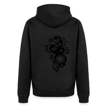 Chinese dragon - Unisex Premium Organic Zip Hoodie - black - Back - Nico (187cm)