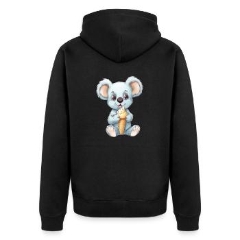 Koala aime la crème glacée - Cute Animal Design - Veste à capuche bio Premium Unisexe - noir - Dos - Nico (187cm)