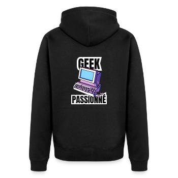geek passionné - Veste à capuche bio Premium Unisexe - noir - Dos - Nico (187cm)