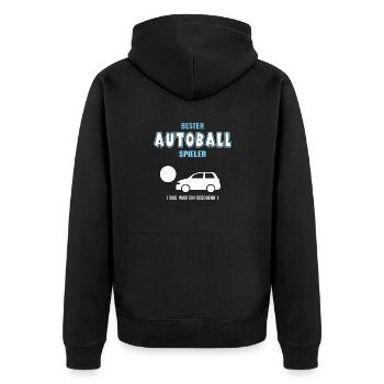 Bester Autoball Spieler Autoballer Autoballspieler - Unisex Premium Bio Zip Hoodie - Schwarz - Hinten - Nico (187cm)