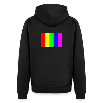 Rainbow - Unisex Premium Bio Zip Hoodie - Schwarz - Hinten - Nico (187cm)