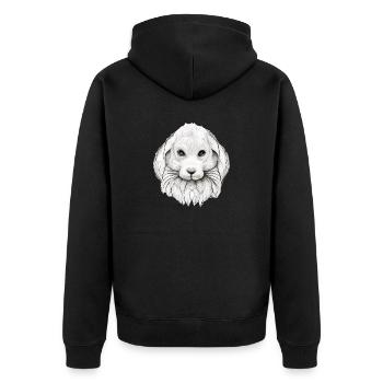 Rabbit in Comic Style - Unisex Premium Organic Zip Hoodie - black - Back - Nico (187cm)