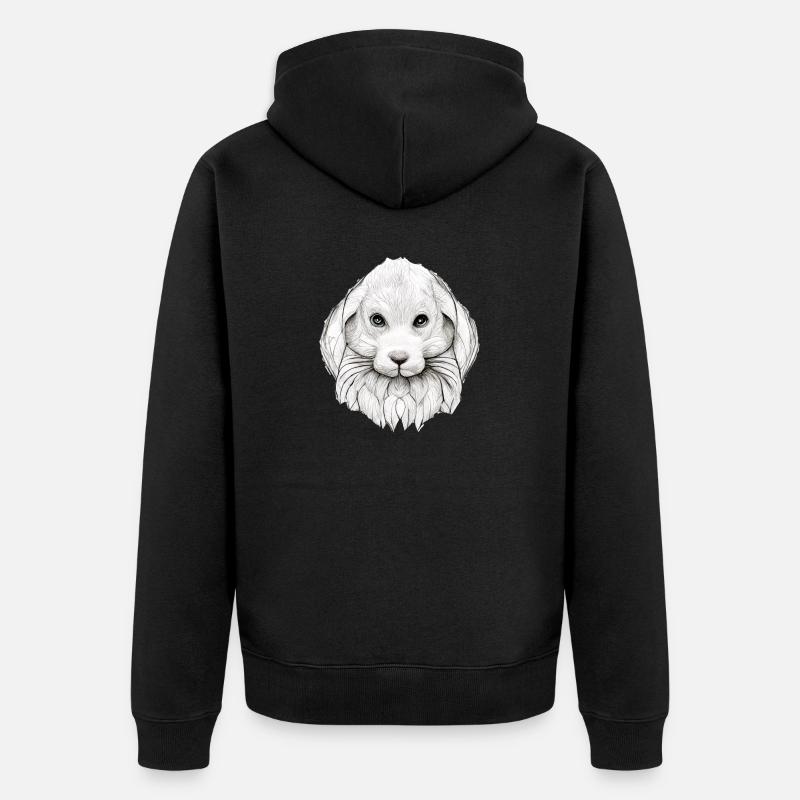 Hase in Comic Style - Unisex Premium Bio Zip Hoodie - Schwarz