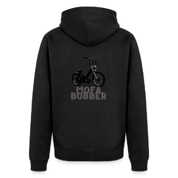 Mofabber / Moped / Moped - Unisex Premium Organic Zip Hoodie - black - Back - Nico (187cm)