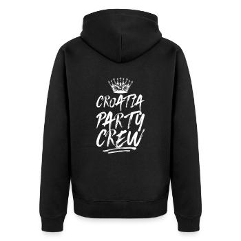 Croatia Party Crew Saying - Unisex Premium Organic Zip Hoodie - black - Back - Nico (187cm)