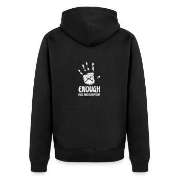 Stop Gun Violence - Unisex Premium Bio Zip Hoodie - Schwarz - Hinten - Nico (187cm)