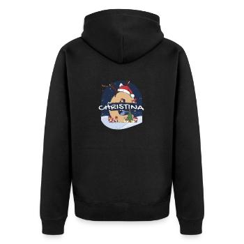 Génial Christina Name w Santa Hat dans le thème de Noël - Veste à capuche bio Premium Unisexe - noir - Dos - Nico (187cm)