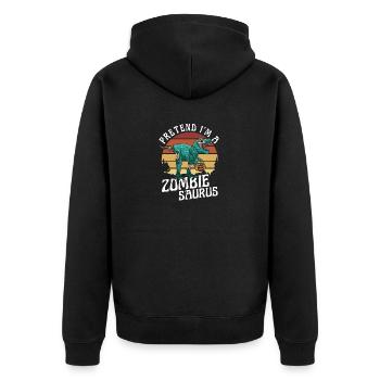 FAIRE COMME SI J’ÉTAIS UN ZOMBIE SAURUS Rex Halloween - Veste à capuche bio Premium Unisexe - noir - Dos - Nico (187cm)