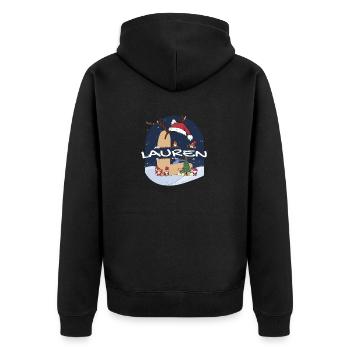 Génial Lauren nom w chapeau de père Noël dans le thème de Noël - Veste à capuche bio Premium Unisexe - noir - Dos - Nico (187cm)