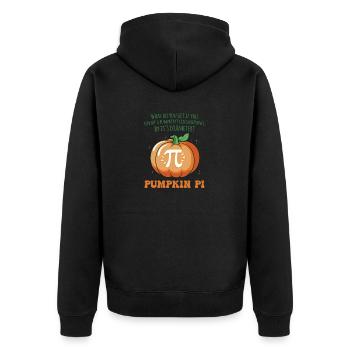 Pumpkin Pie Pi Math Teacher Haloween Thanksgiving - Unisex Premium Organic Zip Hoodie - black - Back - Nico (187cm)