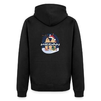 Toller Agatha-Name mit Weihnachtsmütze im Weihnachtsthema - Unisex Premium Bio Zip Hoodie - Schwarz - Hinten - Nico (187cm)