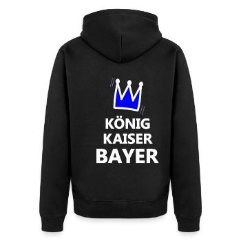 Kaiser aus Bavaria - Unisex Premium Bio Zip Hoodie - Schwarz - Hinten - Nico (187cm)