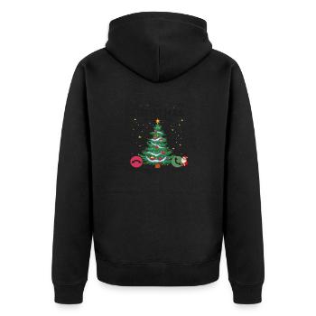 Christmas Is Calling Christmas Pajama Funny X-Mas - Unisex Premium Organic Zip Hoodie - black - Back - Nico (187cm)