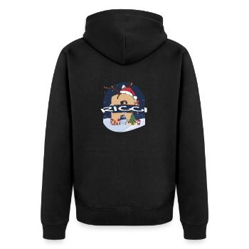 Génial nom de Ricci w chapeau de père Noël dans le thème de Noël - Veste à capuche bio Premium Unisexe - noir - Dos - Nico (187cm)