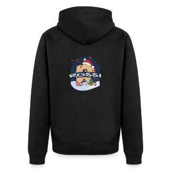 Impressionnant nom de Rossi w chapeau de père Noël dans le thème de Noël - Veste à capuche bio Premium Unisexe - noir - Dos - Nico (187cm)