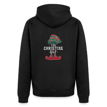 Christine Elf Familie Passende Gruppe Weihnachten Papa - Unisex Premium Bio Zip Hoodie - Schwarz - Hinten - Nico (187cm)