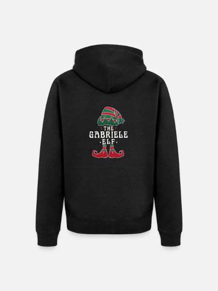 Gabriele Elf Famiglia Matching Gruppo Natale Mamma - Felpa con cappuccio ecologica premium unisex - nero
