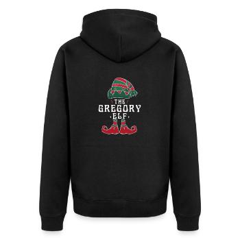 Gregory Elf Familie Passende Gruppe Weihnachten Mama - Unisex Premium Bio Zip Hoodie - Schwarz - Hinten - Nico (187cm)