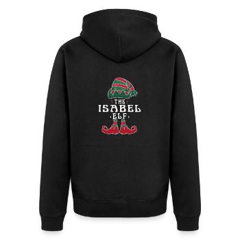 Isabel Elf Family Matching Group Christmas Mom - Unisex Premium Organic Zip Hoodie - black - Back - Nico (187cm)