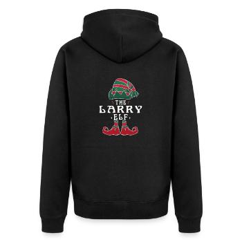 Larry Elf Familie Passende Gruppe Weihnachten Mama Papa - Unisex Premium Bio Zip Hoodie - Schwarz - Hinten - Nico (187cm)