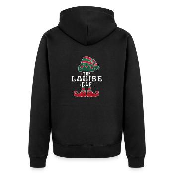 Louise Elf famille Match groupe Noël papa - Veste à capuche bio Premium Unisexe - noir - Dos - Nico (187cm)