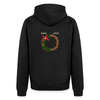 Jesus - Das ist die Jahreszeit Das ist der Grund - Unisex Premium Bio Zip Hoodie - Schwarz - Hinten - Nico (187cm)