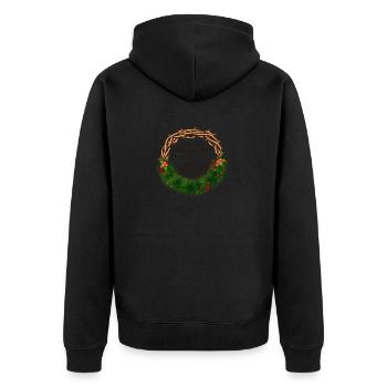 Jesus ist König und der Grund für die Jahreszeit - Unisex Premium Bio Zip Hoodie - Schwarz - Hinten - Nico (187cm)
