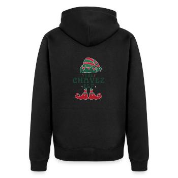 Chavez Elf Personalized Name Christmas Family - Unisex Premium Organic Zip Hoodie - black - Back - Nico (187cm)