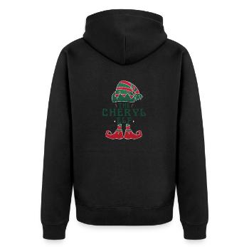 The Cheryl Elf Pajama for Funny Christmas Holiday - Unisex Premium Organic Zip Hoodie - black - Back - Nico (187cm)