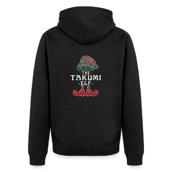 Maman de Noël de groupe d’appariement de la famille Takumi Elf - Veste à capuche bio Premium Unisexe - noir - Dos - Nico (187cm)