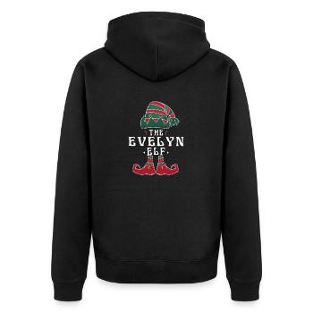 Evelyn Elf Familie Matching Gruppe Weihnachten Mama - Unisex Premium Bio Zip Hoodie - Schwarz - Hinten - Nico (187cm)