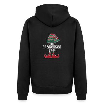 Francesco Elf Familie Passende Gruppe Weihnachten Mama - Unisex Premium Bio Zip Hoodie - Schwarz - Hinten - Nico (187cm)