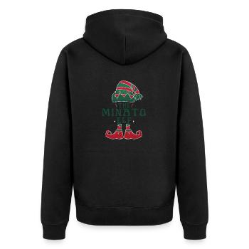Der Minato Elf Pyjama für lustige Weihnachtsfeiertage - Unisex Premium Bio Zip Hoodie - Schwarz - Hinten - Nico (187cm)