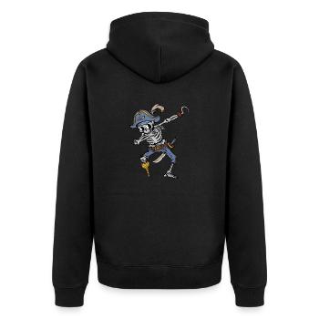 Dabbing Skeleton Pirate Halloween Costume Kids - Unisex Premium Organic Zip Hoodie - black - Back - Nico (187cm)