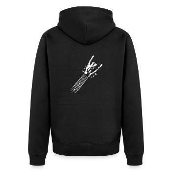 Rock & Roll Halloween Skeleton Hand - Rock On - Unisex Premium Organic Zip Hoodie - black - Back - Nico (187cm)