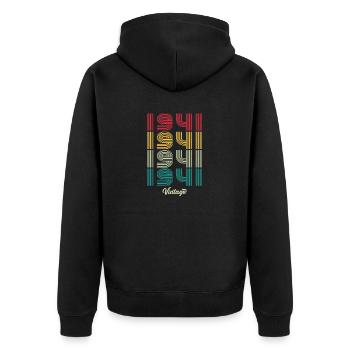 83 Jahre alter Jahrgang 1941 Limitierte Auflage 83. - Unisex Premium Bio Zip Hoodie - Schwarz - Hinten - Nico (187cm)