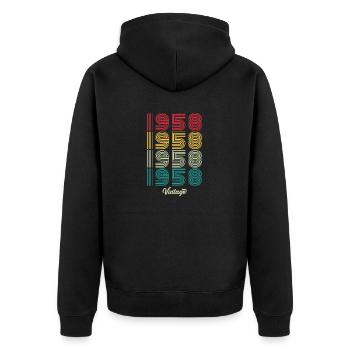 66 Jahre alter Jahrgang 1958 Limitierte Auflage 66. - Unisex Premium Bio Zip Hoodie - Schwarz - Hinten - Nico (187cm)