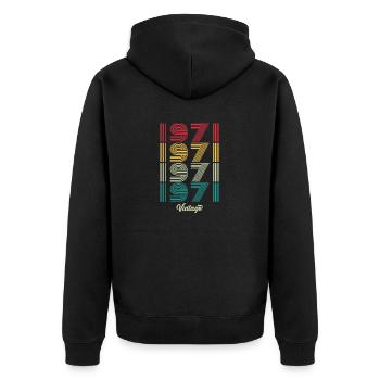 53 Jahre alter Jahrgang 1971 Limitierte Auflage 53. - Unisex Premium Bio Zip Hoodie - Schwarz - Hinten - Nico (187cm)
