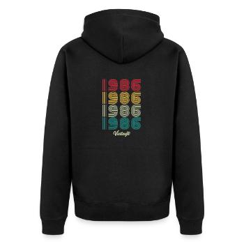 38 Jahre alter Jahrgang 1986 Limitierte Auflage 38. - Unisex Premium Bio Zip Hoodie - Schwarz - Hinten - Nico (187cm)