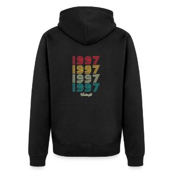 27 Jahre alter Jahrgang 1997 Limited Edition 27. - Unisex Premium Bio Zip Hoodie - Schwarz - Hinten - Nico (187cm)