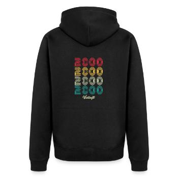 24 Years Old Vintage 2000 Limited Edition 24th - Unisex Premium Organic Zip Hoodie - black - Back - Nico (187cm)