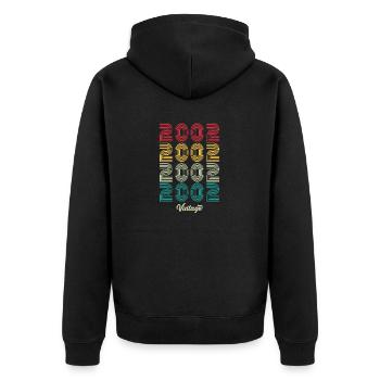 22 Years Old Vintage 2002 Limited Edition 22nd - Unisex Premium Organic Zip Hoodie - black - Back - Nico (187cm)
