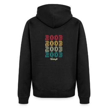 21 Years Old Vintage 2003 Limited Edition 21st - Unisex Premium Organic Zip Hoodie - black - Back - Nico (187cm)