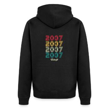 17 Jahre alter Jahrgang 2007 Limitierte Auflage 17. - Unisex Premium Bio Zip Hoodie - Schwarz - Hinten - Nico (187cm)