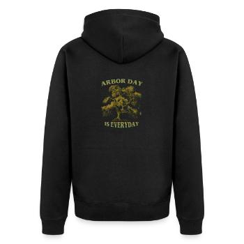 Arbor Day is Everyday Earth Planet Anniversary - Unisex Premium Organic Zip Hoodie - black - Back - Nico (187cm)