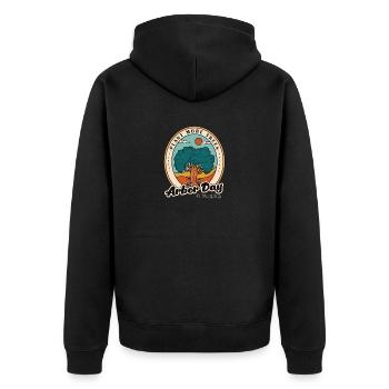 Environmental Awareness Tree Planting Arbor Day - Unisex Premium Organic Zip Hoodie - black - Back - Nico (187cm)