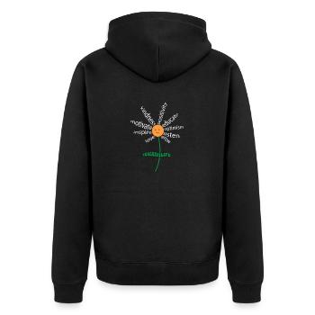 Lehrerleben - Lehre, Liebe, inspiriere Lehrer - Unisex Premium Bio Zip Hoodie - Schwarz - Hinten - Nico (187cm)