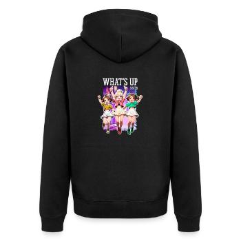 Quoi de neuf Sœur Drôle Tendance Streamer Jolie Fille - Veste à capuche bio Premium Unisexe - noir - Dos - Nico (187cm)