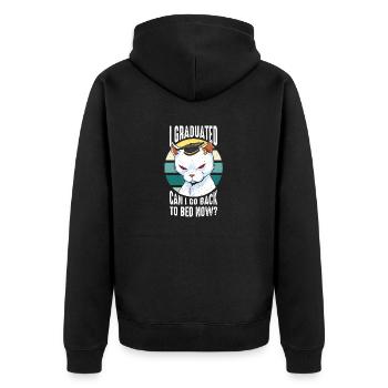 Ich habe meinen Abschluss gemacht Kann ich jetzt wieder ins Bett gehen Abschlussfeier - - Unisex Premium Bio Zip Hoodie - Schwarz - Hinten - Nico (187cm)